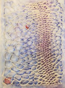 Hiromi Ashlin, "Issho", Origami on Panel, 14" x 10"