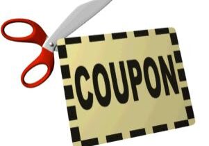 Scissors and a coupon ready to cut.